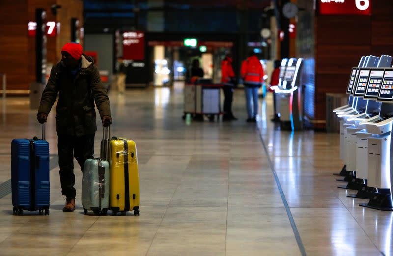 Employees strike over pay demands at the Berlin Brandenburg Airport (BER) in Berlin