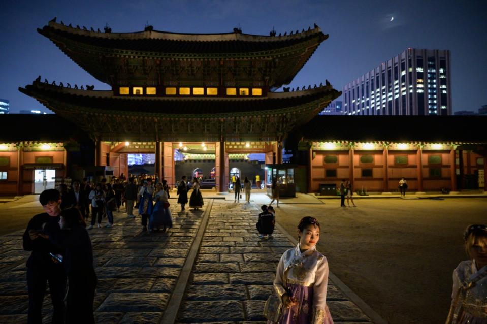 Gyeongbokgung Palace is a large palace located in Seoul, South Korea. (AFP via Getty Images)