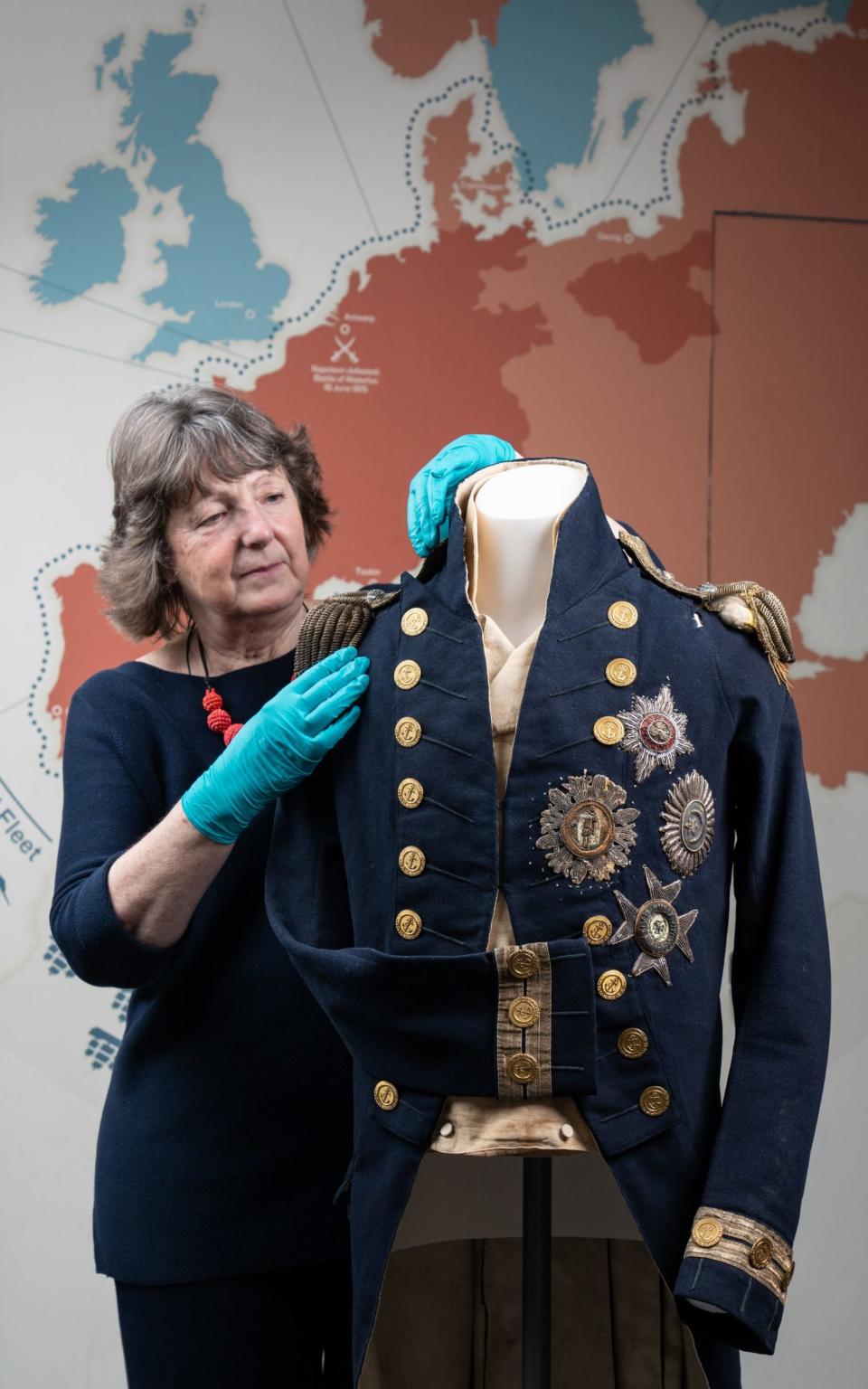 The Trafalgar Coat, worn by Admiral Nelson at the Battle of Trafalgar in 1805