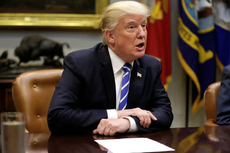 U.S. President Donald Trump speaks during a meeting Republican Congressional leaders about tax reform at the White House in Washington, U.S., September 5, 2017. REUTERS/Joshua Roberts