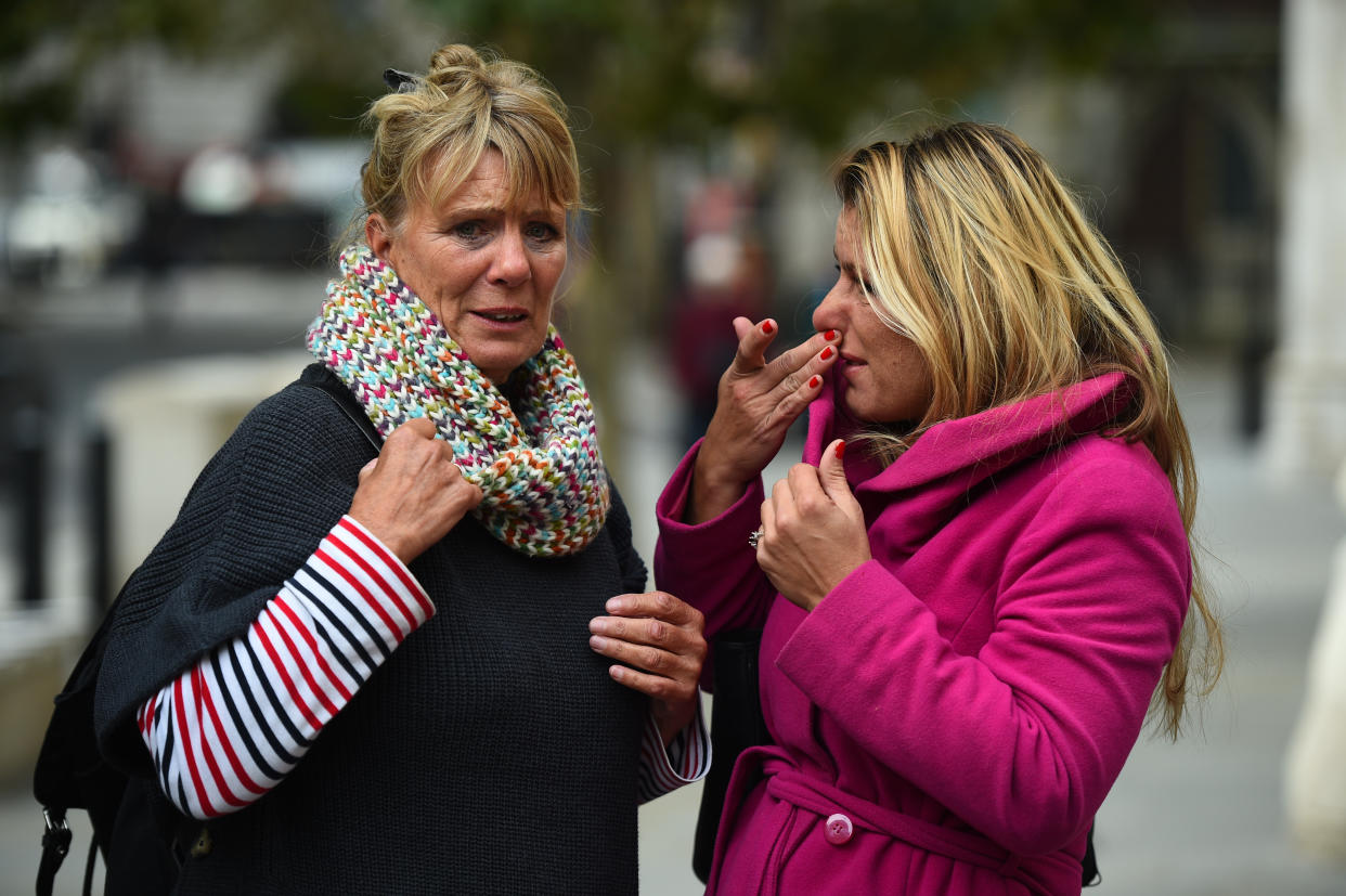 Upset campaigners outside the Royal Courts of Justice in London, after they lost their landmark High Court fight against the Government in a case brought by campaigners who argue changes to the state pension age unlawfully discriminated against women born in the 1950s.