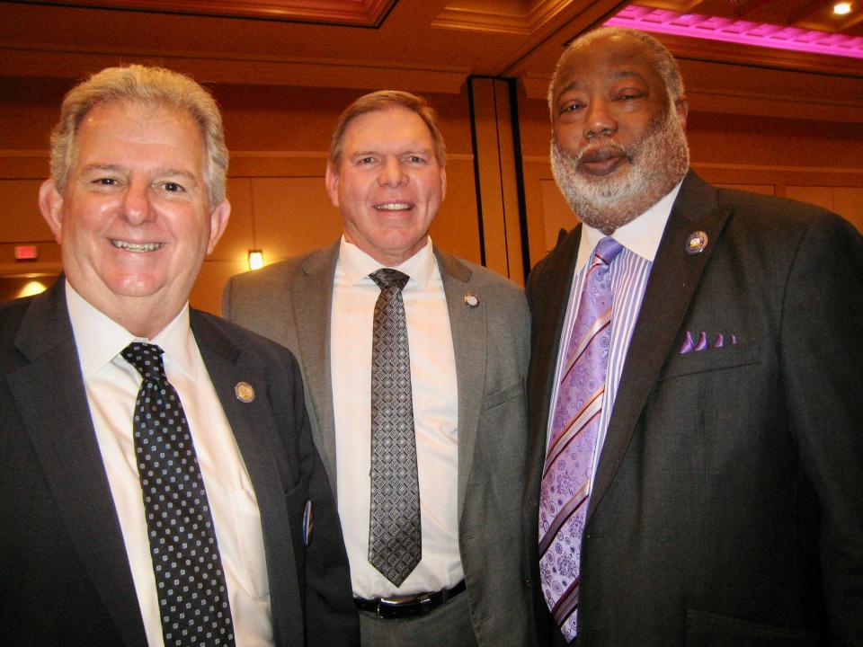 Shreveport Mayor Tom Arceneaux, Bossier City Mayor Tommy Chandler and Caddo Parish District Attorney James Stewart.