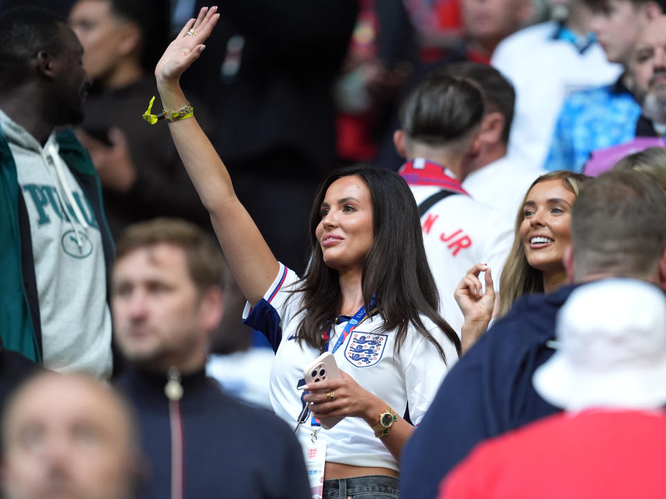 Ollie Watkins' girlfriend Ellie Alderson is pictured supporting her love. 