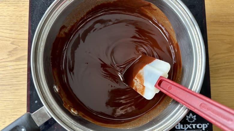 Chocolate and butter in pot