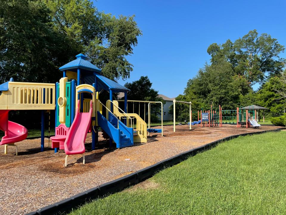 A playground behind the Northport Community Center is seen on July 11, 2023.