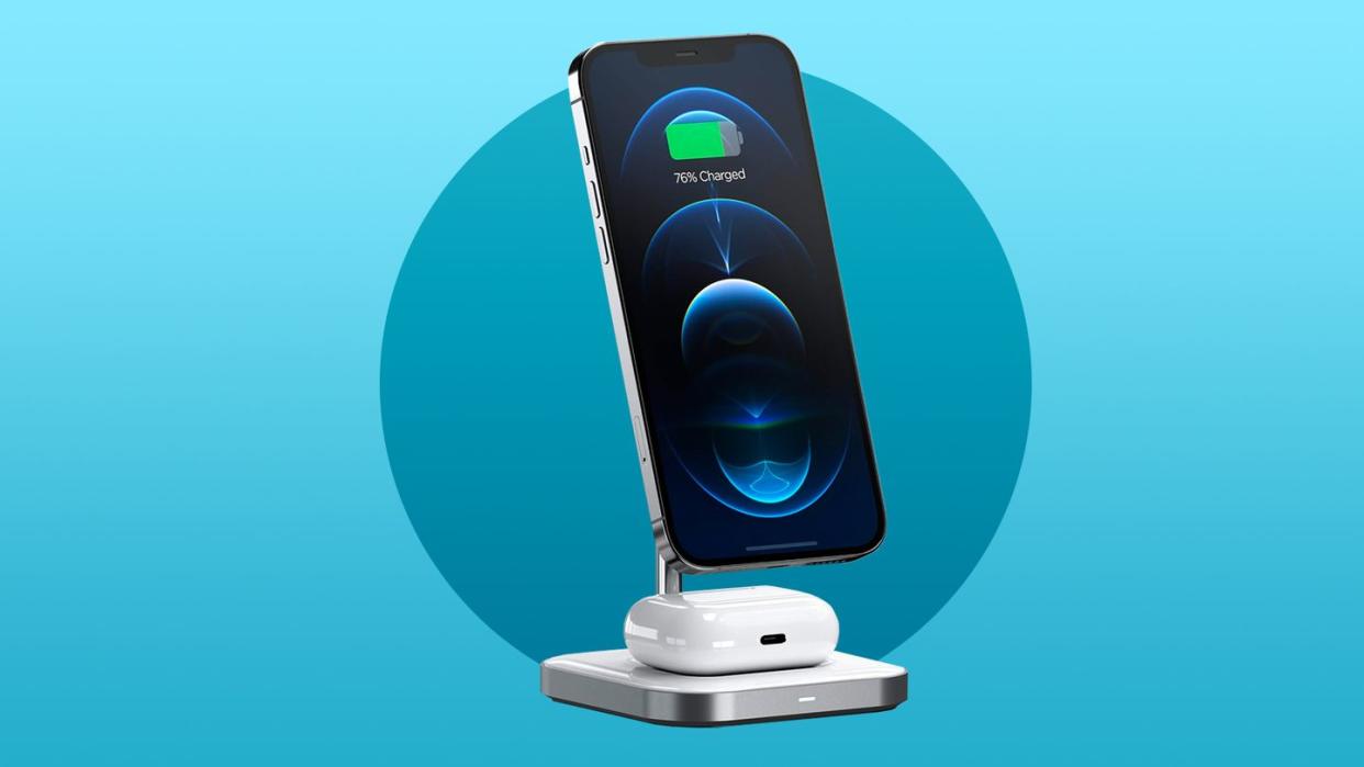 satechi aluminum 2 in 1 magnetic wireless charging stand