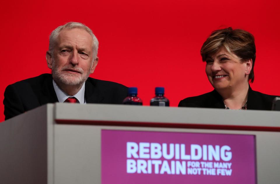 Jeremy Corbyn and Emily Thornberry at last year's Labour conference (Peter Byrne/PA)
