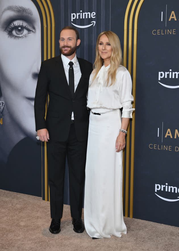 Celine Dion and her son Rene-Charles Angeli at the New York premiere of 