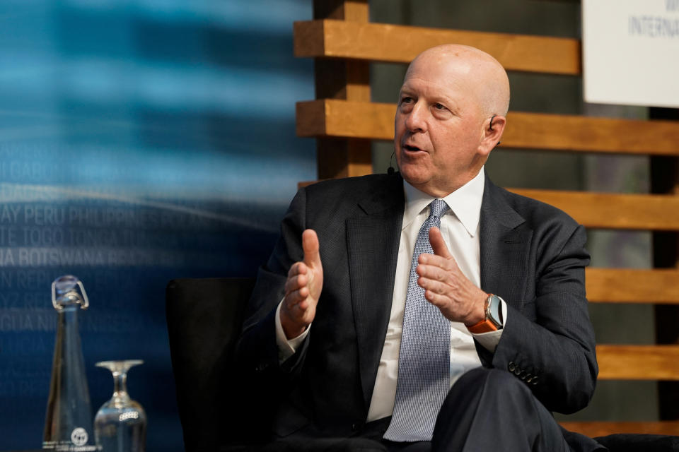 CEO of Goldman Sachs David Solomon participates in a panel titled 