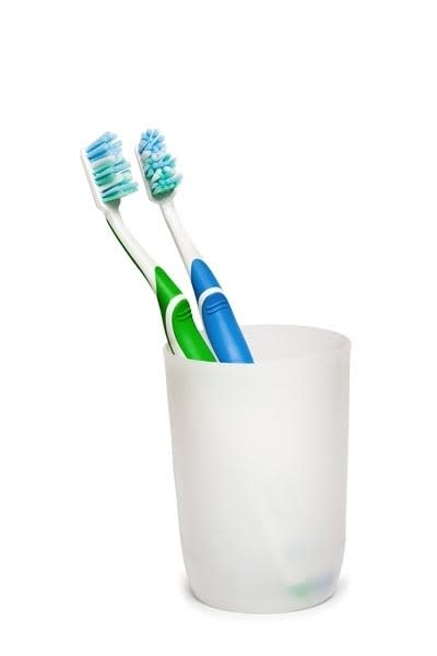 <div class="caption-credit"> Photo by: Shutterstock</div><div class="caption-title">Toothbrush</div><p> Germs thrive in moist environments such as your toothbrush, notes Gerba. Add that to the fact that research in the 1970s discovered toilets spew fecal bacteria into the air every time they are flushed, so chances are, your toothbrush is teeming with microbes. To protect your mouth, replace your toothbrush every three to four months and close the toilet lid when flushing. If you want to be extra safe, the Philips Sonicare FlexCare electric toothbrush has a UV sanitizer that kills germs. </p>