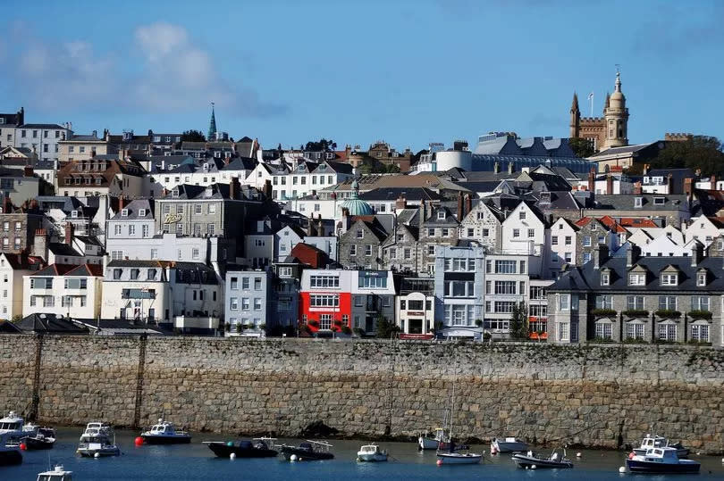 A view of St. Peter Port in Guernsey in the Channel Islands