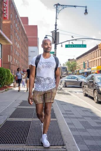 The author walking in Bed-Stuy.