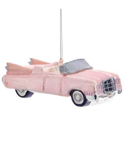 Glass Retro 60'S Pink Roadster Ornament