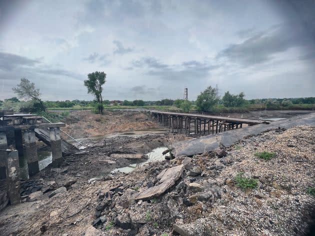 The land affected by the destruction of the enormous dam