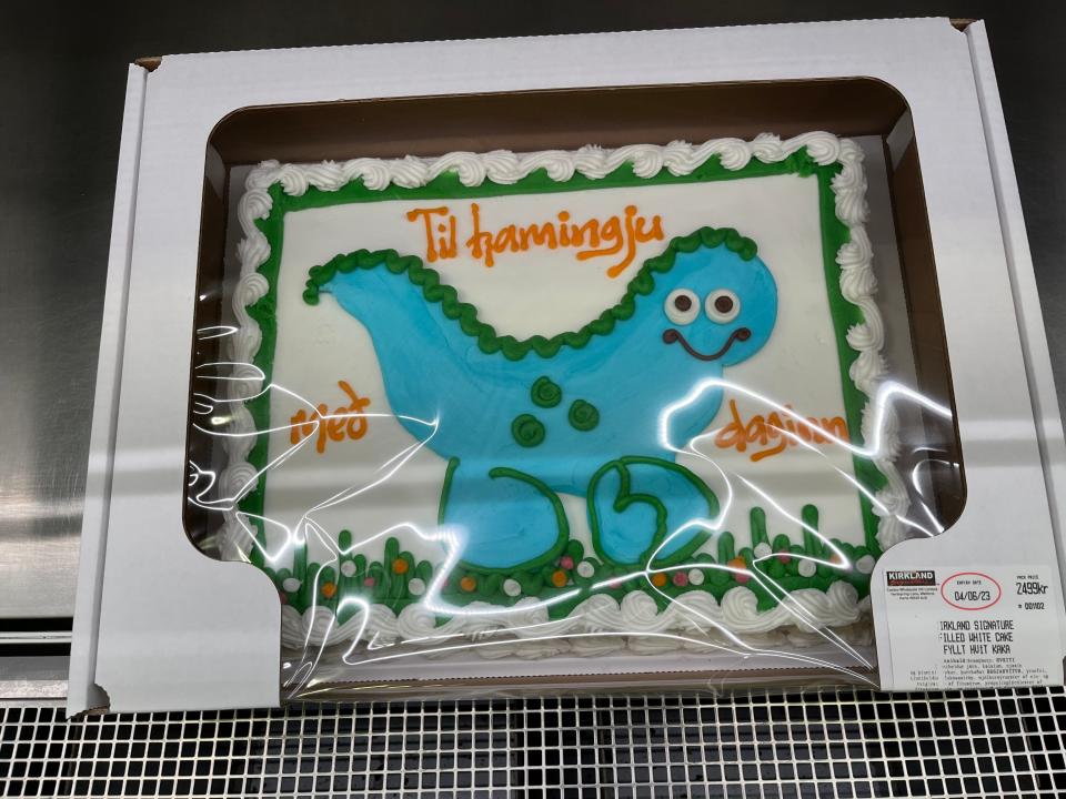 A Costco birthday cake in Iceland.