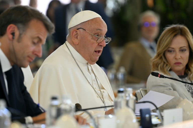 Pope Francis is the first pontiff to ever attend a G7 summit (Mandel NGAN)