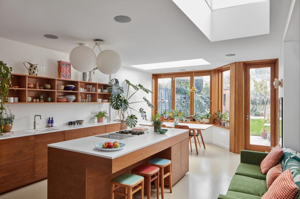 Food for thought: Rose Aldenton and Daniel Roper opted to improve the core of the house, where the kitchen sits, rather than extending up (Juliet Murphy)