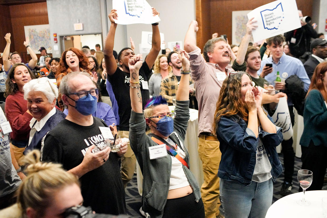 Supporters of Ohio Issue 1 cheer Andrew Spear/Getty Images