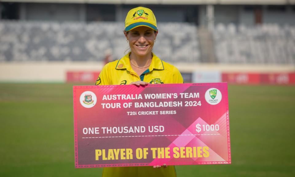 <span>Sophie Molineux, player of the recent Bangladesh series, has been rewarded with a national contract for the 2024-25 season.</span><span>Photograph: Abhishek Chinnappa/Getty Images</span>