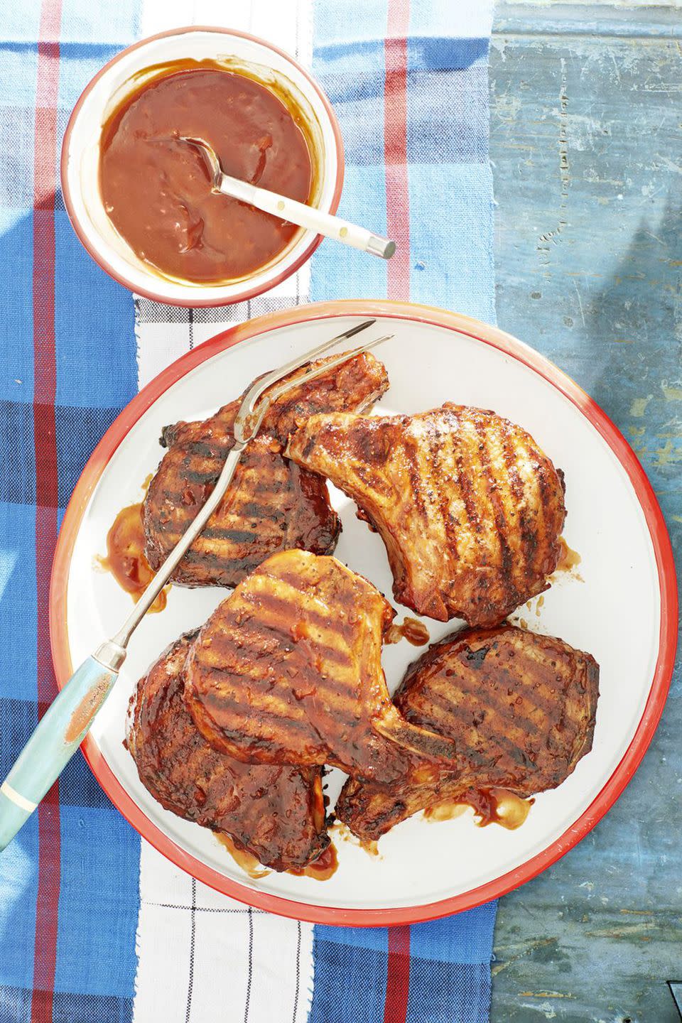 Bourbon BBQ Glazed Pork Chops