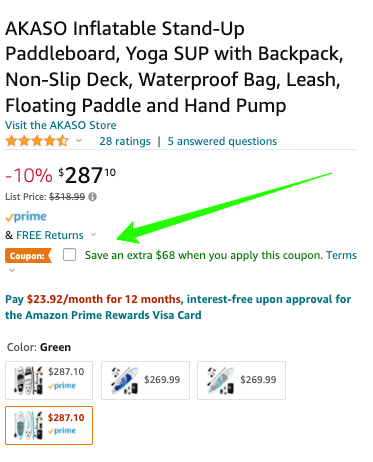 akaso paddleboard deal