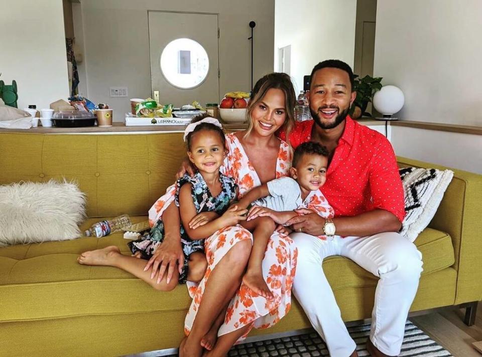 John Legend, Chrissy Teigen, Luna, Miles 