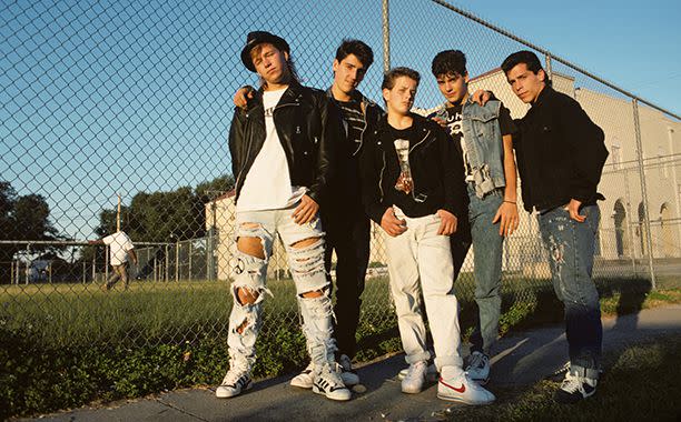 Ebet Roberts/Redferns From left: Donnie Wahlberg, Jonathan Knight, Joey McIntyre, Jordan Knight, and Danny Wood of New Kids on the Block