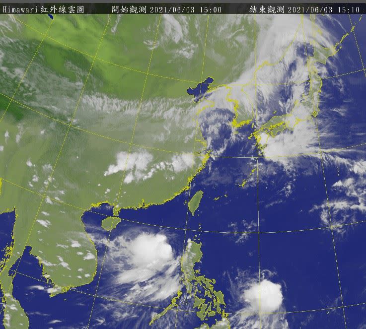 預計明日颱風最接近台灣。（圖／翻攝自中央氣象局）