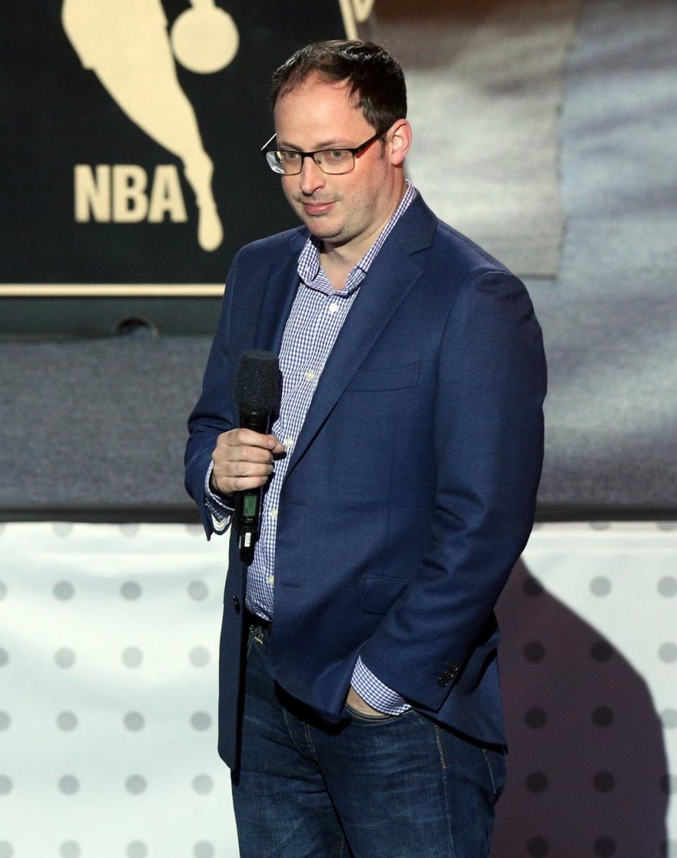 ESPN correspondent Nate Silver explains the odds of the NBA draft lottery during the NBA draft lottery at New York Hilton Midtown Manhattan, New York on May 17, 2016.