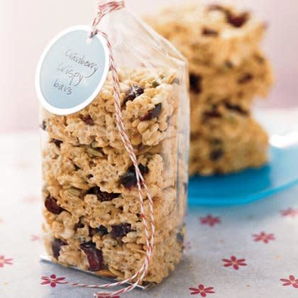 Green Pumpkinseed and Cranberry Crispy Bars