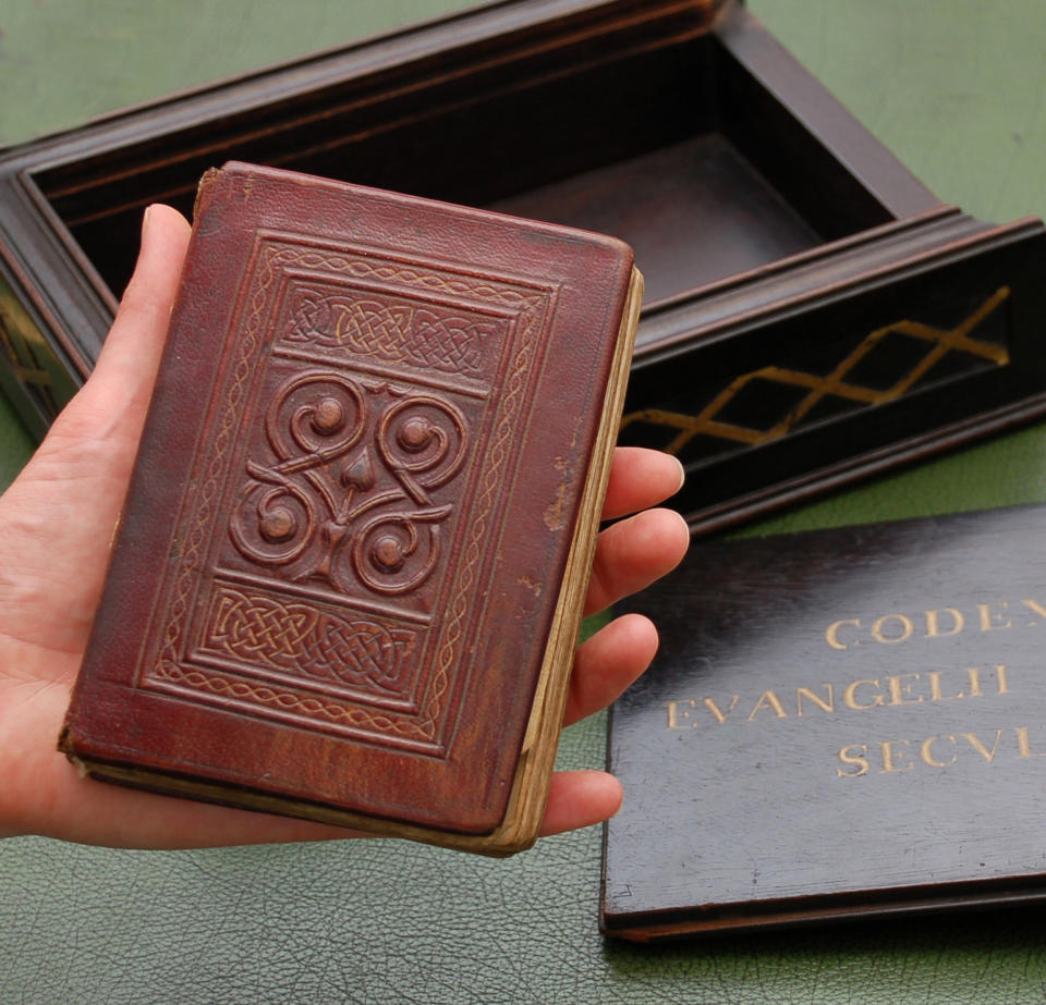 The St Cuthbert Gospel, a 7th century manuscript, acquired by the British Library in London