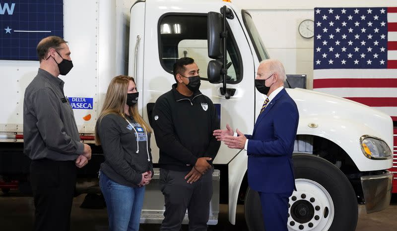 U.S. President Joe Biden visits Dakota County Technical College in Rosemount