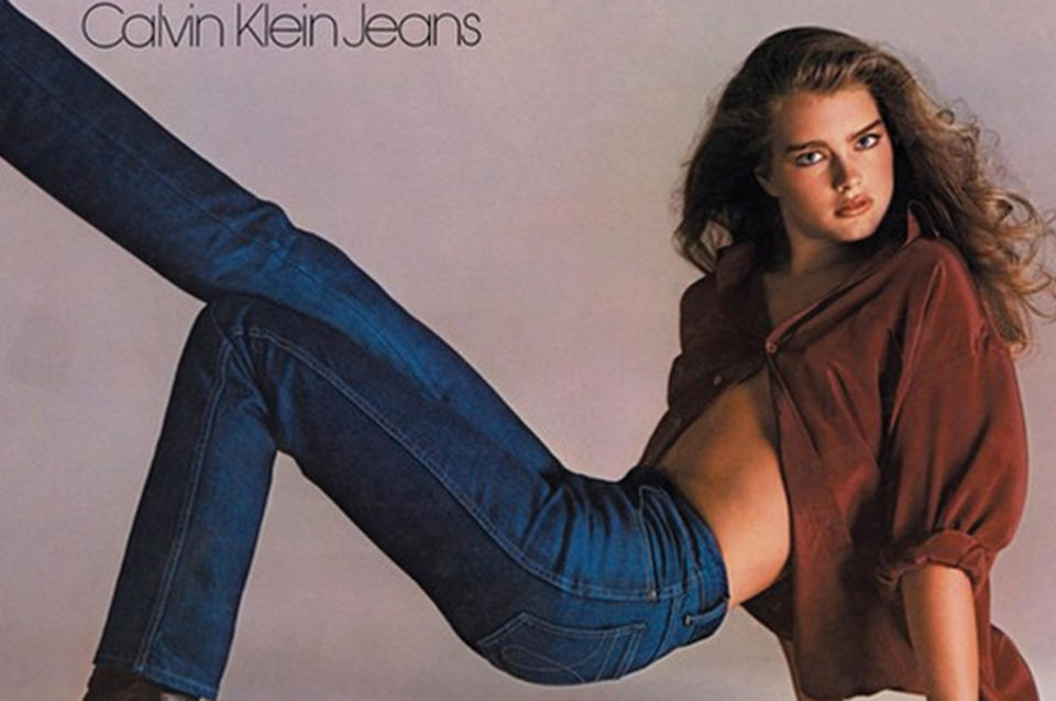 Brooke Shields raised eyebrows in Calvin Klein Jeans ads in 1980.