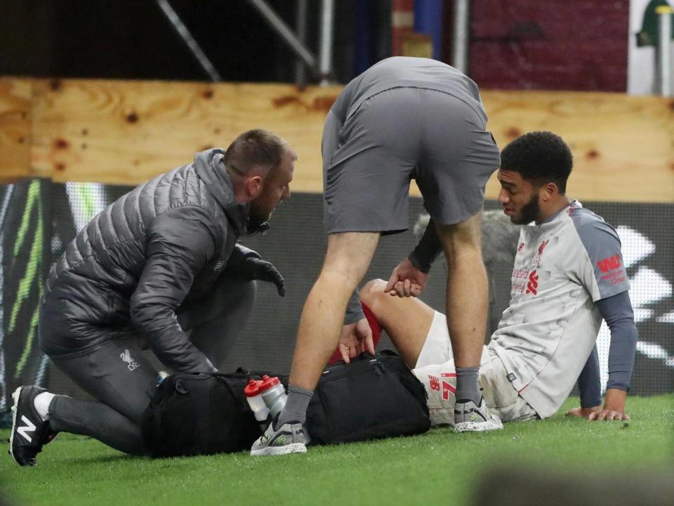 Joe Gomez left the pitch with an injury against Burnley in midweek (Reuters)