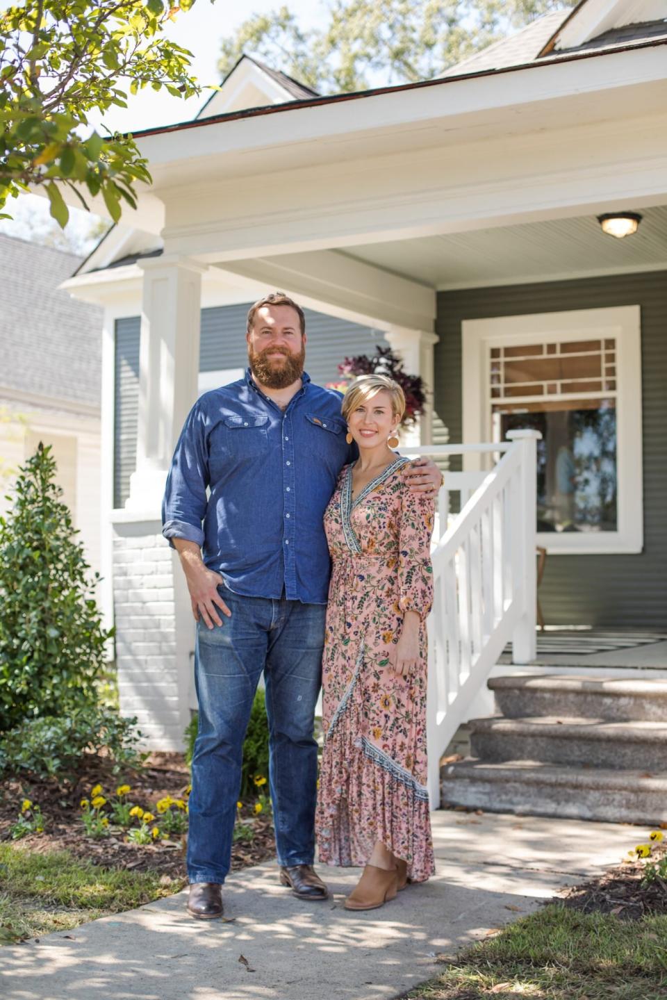 Ben and Erin Napier in Front of House