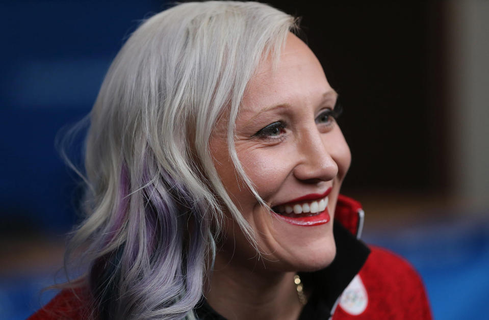 ALPENSIA, Pyeongchang- FEBRUARY 5  -  Bobsledder Kaillie Humphries during a Canadian team press conference  at the Main Press Centre at the 2018 Pyeonchang Winter Olympics  in Alpensia in Pyeongchang in South Korea. February 5, 2018.        (Steve Russell/Toronto Star via Getty Images)