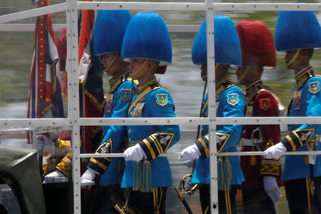 Royal Guards attend the coronation of King Maha Vajiralongkorn in Bangkok, Thailand, May 4, 2019. REUTERS/Navesh Chitrakar