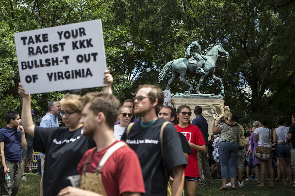 The KKK had a rally in Charlottesville this weekend — and more than 20x as many people showed up to protest them
