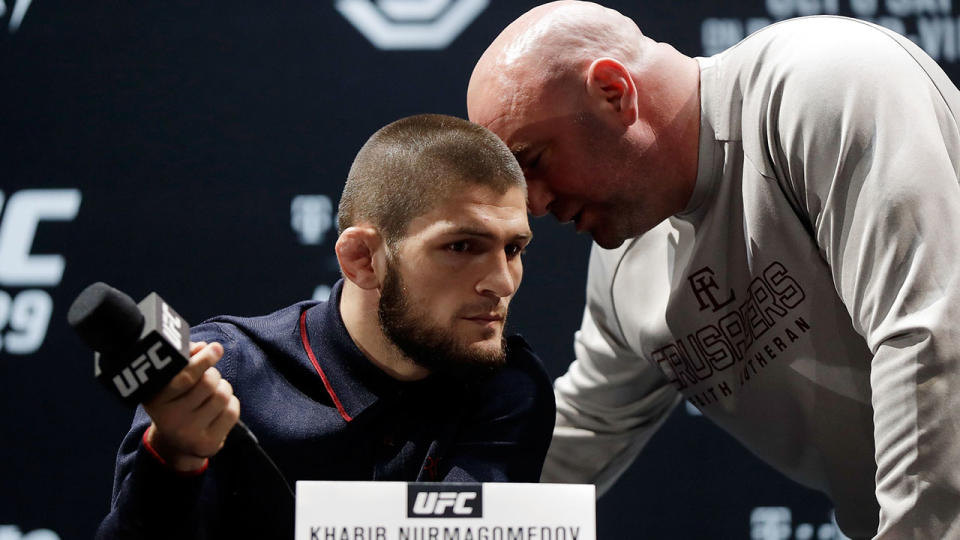 White is giving little credence to reports of a fight between Khabib and Mayweather. Pic: Getty