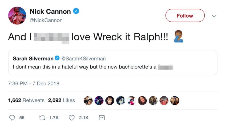 Nick Cannon Posts Old Homophobic Tweets from Female Comedians