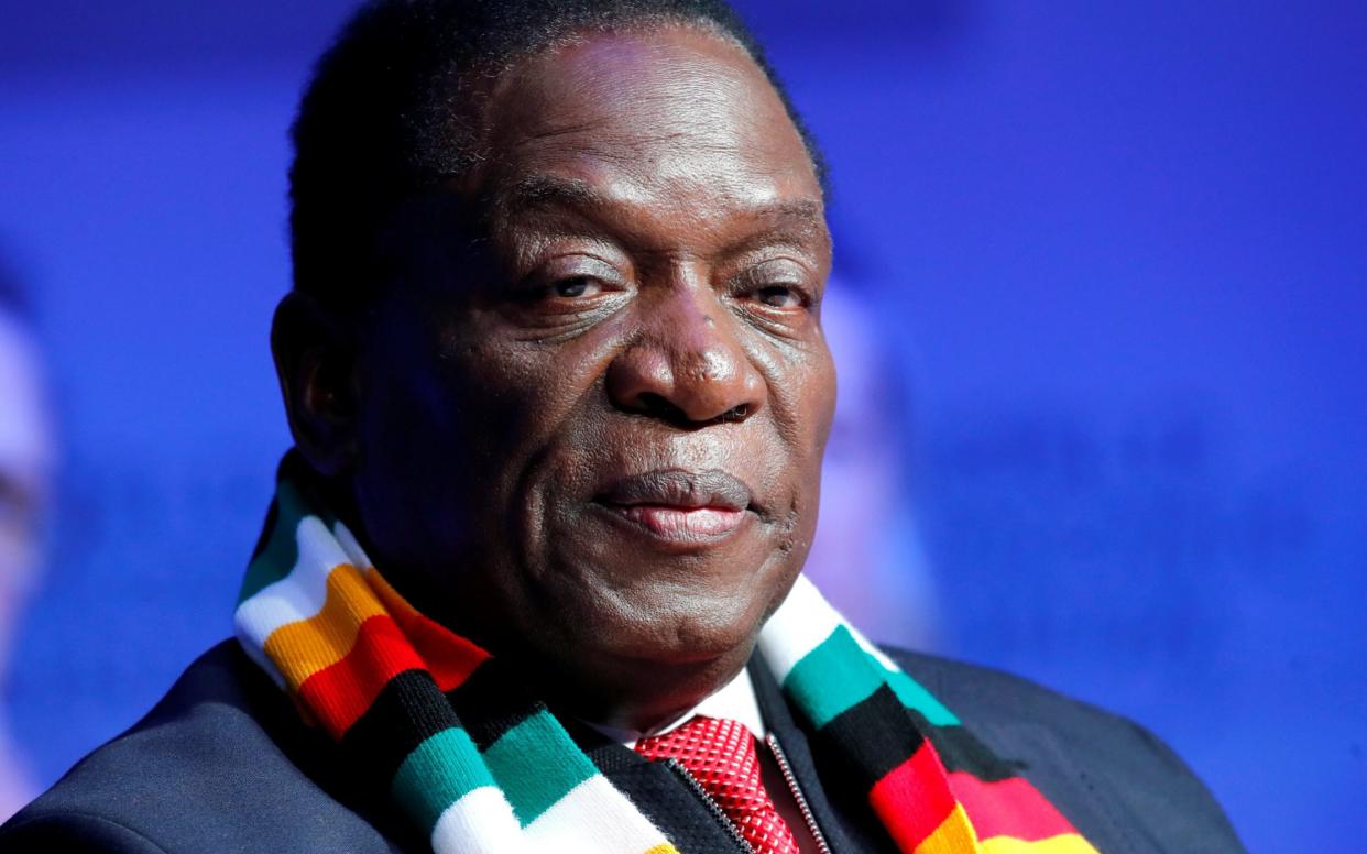 Zimbabwe's President Emmerson Mnangagwa at the World Economic Forum in Davos last week - REUTERS