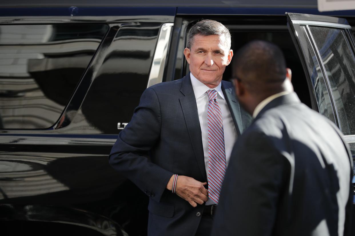 <p>Donald Trump’s pardoning of Michael Flynn has been described as ‘undeserved’ and 'unprincipled’</p> (Getty Images)