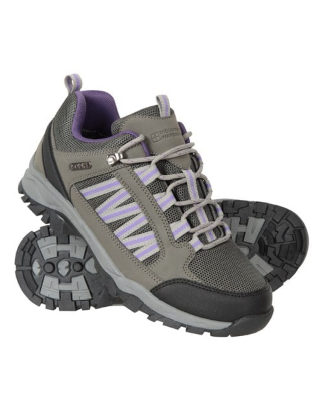 NORTIV 8 Women's Lightweight Hiking Shoes Quick Laces Outdoors Sneakers 6  Grey Pink