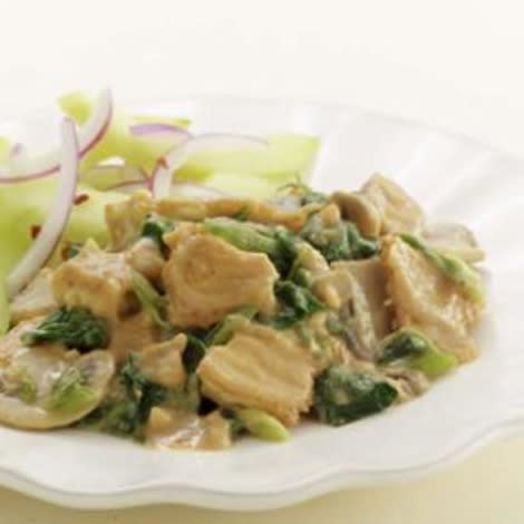 Marinated, extra firm tofu is a tasty alternative to pork in a stir-fry.