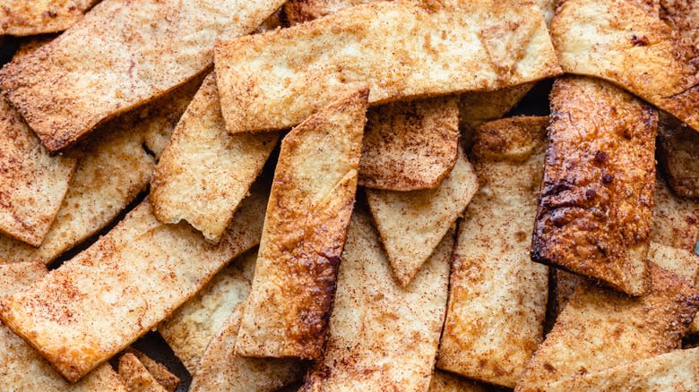 Crispy cinnamon sugar chips