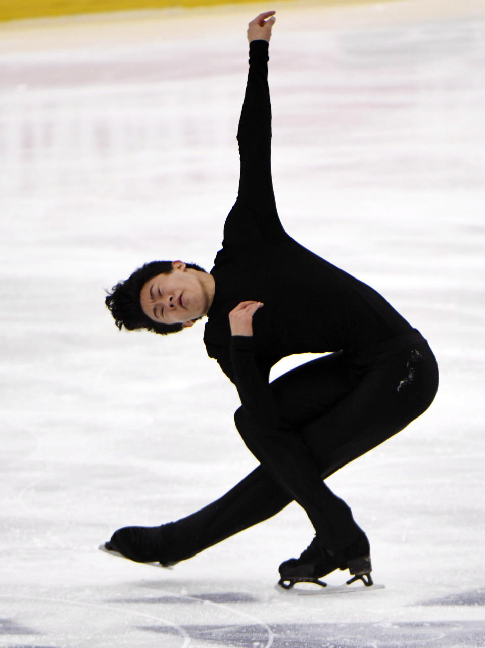 FILE - In this Oct. 9, 2016, file photo, Nathan Chen of the United States, performs during the men's free skating program at the Finlandia Trophy figure skating competition in Espoo, Finland. The 17-year-old's revelatory performance at last month's Grand Prix final in France has made him American figure skating's bright new star. (Martti Kainulainen/Lehtikuva via AP, File)