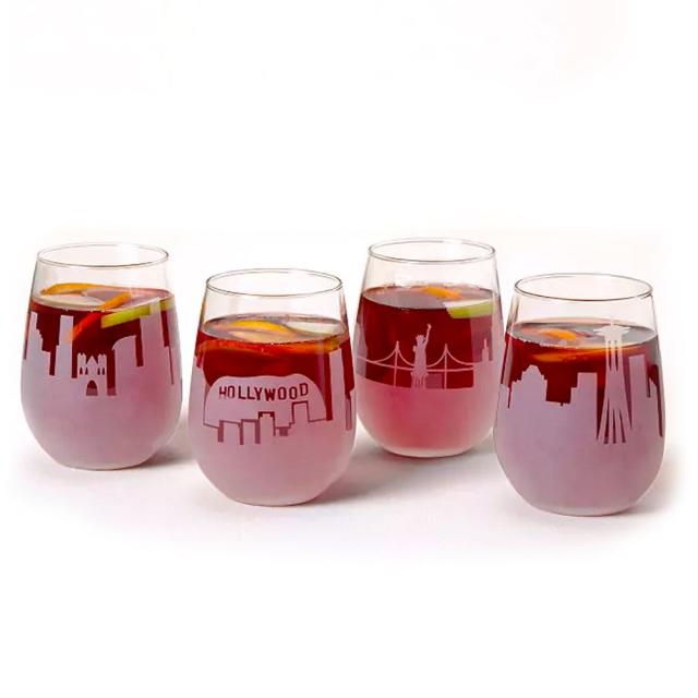 Harry Potter Icons Stemless Wine Glasses, Set of 4 | Each Holds 20 Ounces