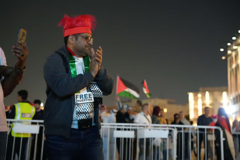 "Free Palestina", una de las consignas más vistas en Doha