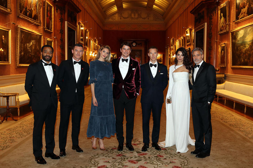 Chiwetel Ejiofor, Luke Evans, Tamsin Egerton, Josh Hartnett, Benedict Cumberbatch, Amal Clooney and George Clooney at The Prince's Trust dinner, which was hosted by Prince Charles, Prince of Wales.