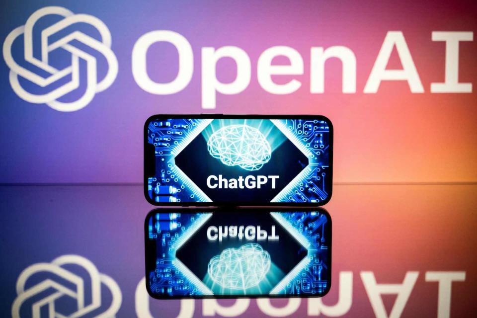 This picture taken on January 23, 2023 in Toulouse, southwestern France, shows screens displaying the logos of OpenAI and ChatGPT. - ChatGPT is a conversational artificial intelligence software application developed by OpenAI. (Photo by Lionel BONAVENTURE / AFP) (Photo by LIONEL BONAVENTURE/AFP via Getty Images)